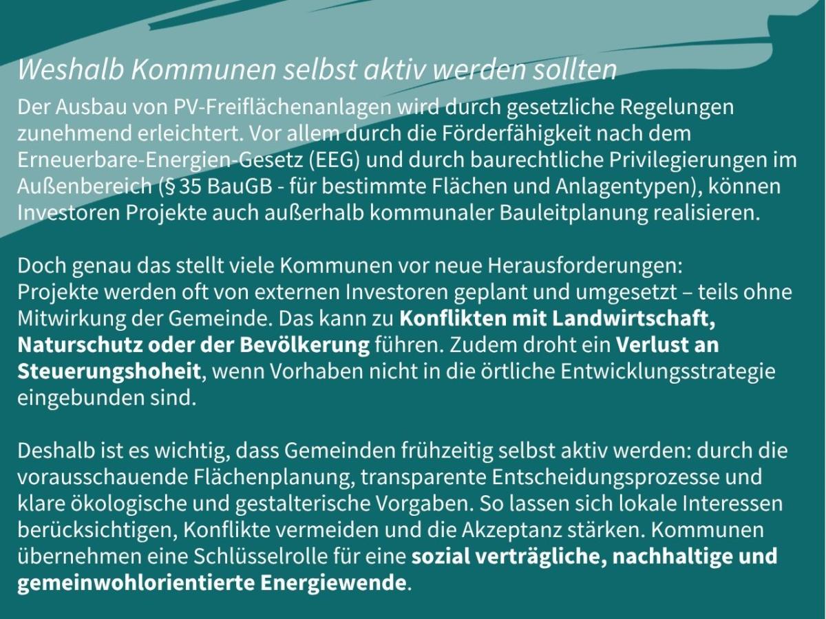 Weshalb Kommunen selbst aktiv werden sollten