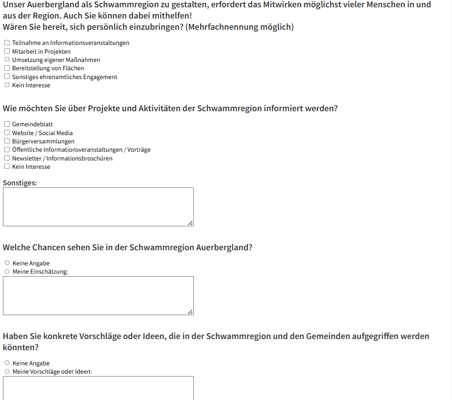 Auszug aus der LE.NA-Befragung zur Schwammregion Auerbergland