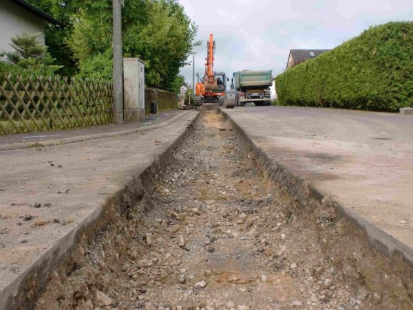 Aufgefräster Straßenbelag