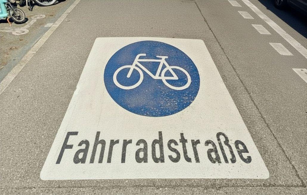 Straßenmarkierung Fahrradstraße