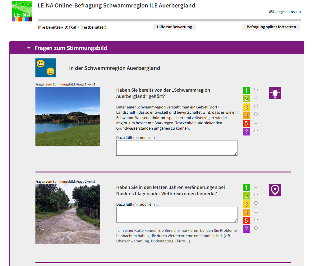 Auszug aus der LE.NA-Befragung zur Schwammregion Auerbergland